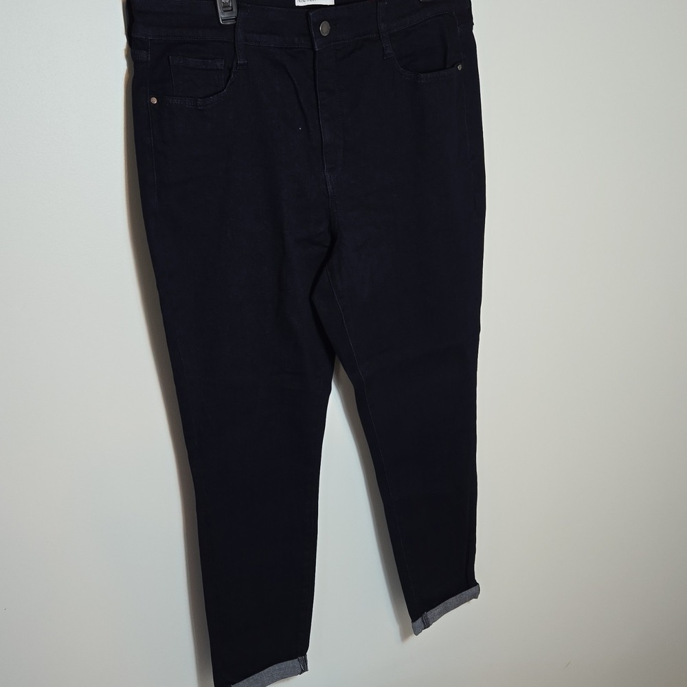 Nine West Denim Dark Blue Skinny High Rise Zip Button 5-Pocket Women Size 16